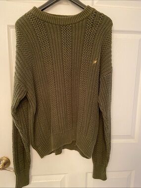 Women’s Structure Olive Green Chunky Knit Sweater size lg
